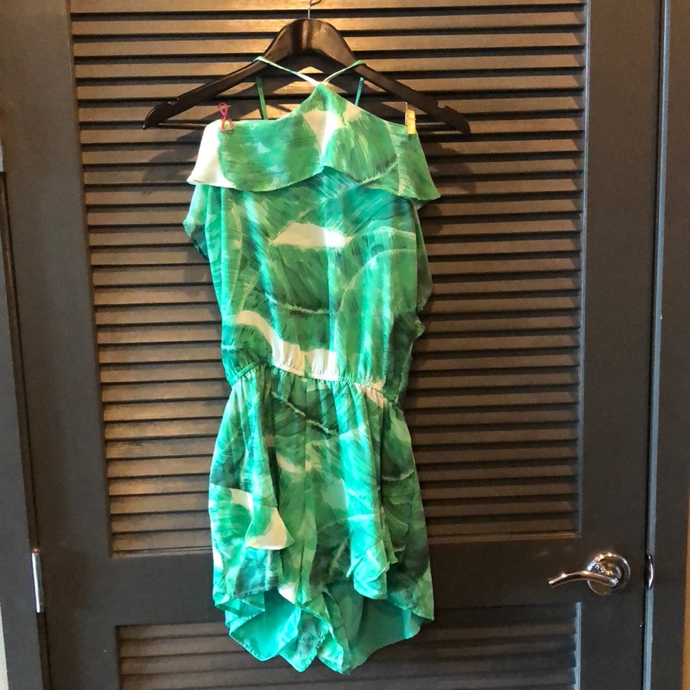 Palm print romper